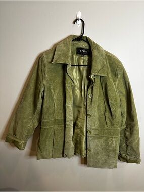 Vintage Pritti Olive Green Suede Jacket
